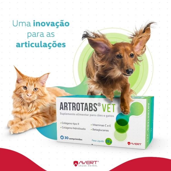 PetStore.com.br Sua Pet Online | Suplemento Alimentar Avert Artrotabs Vet para Cães e Gatos - 30 Comprimidos