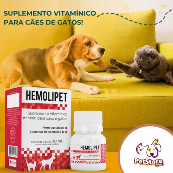 PetStore.com.br Sua Pet Online | Suplemento Vitamínico Hemolipet Avert - 30 Comprimidos