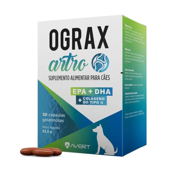 PetStore.com.br Sua Pet Online | Suplemento Alimentar Ograx Artro Avert para Cães - 30 Cápsulas