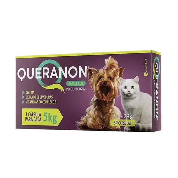 PetStore.com.br Sua Pet Online | Suplemento Alimentar Queranon Small Size Avert para Cães e Gatos - 5Kg - 30 Cápsulas