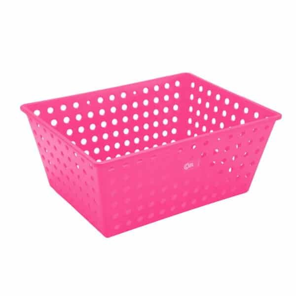 PetStore.com.br Sua Pet Online | Cesta Organizadora Coza Empilhável 38x29x16cm - Pink Fluorescente