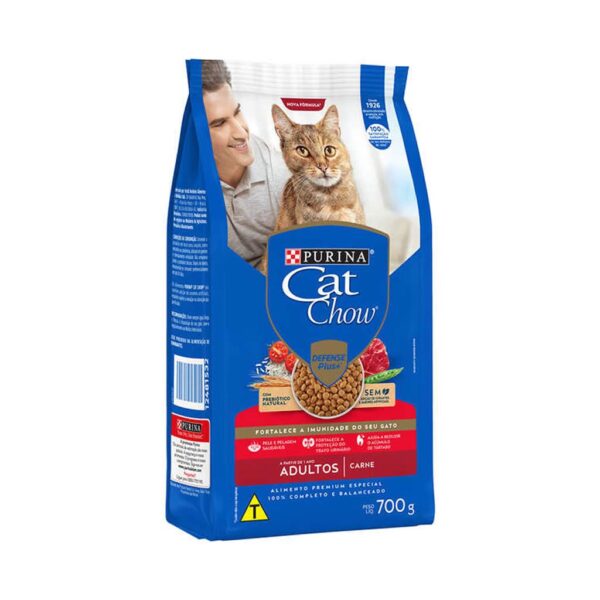 PetStore.com.br Sua Pet Online | Ração Cat Chow Gatos Adultos Carne Nestlé Purina 700g