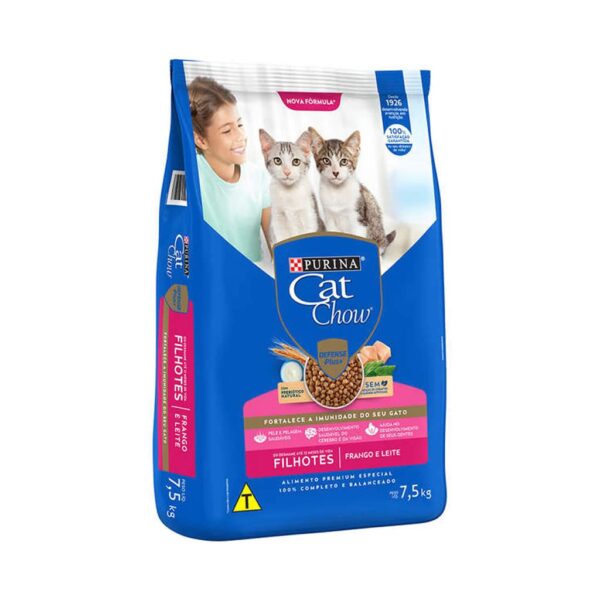 PetStore.com.br Sua Pet Online | Ração Cat Chow Gatos Filhotes Frango e Leite Nestlé Purina 7,5kg