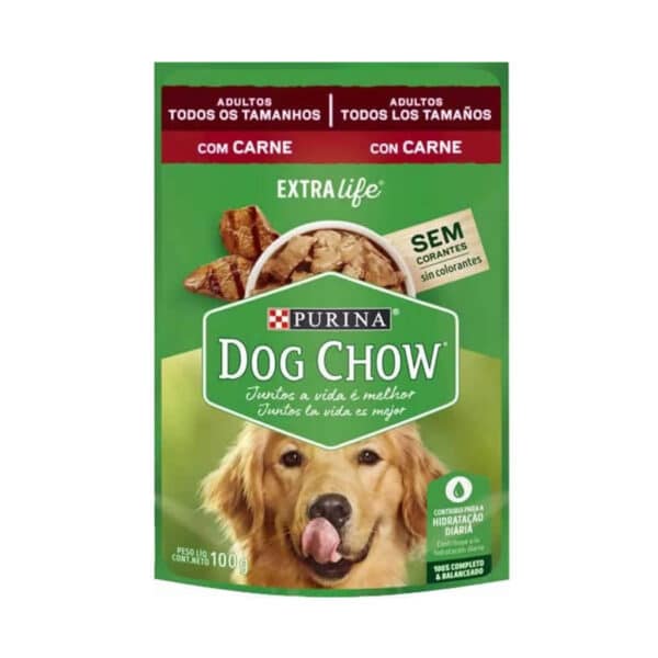 PetStore.com.br Sua Pet Online | Sachê Dog Chow Cães Adultos Carne Todos os Tamanhos Nestlé Purina 100g - 15un