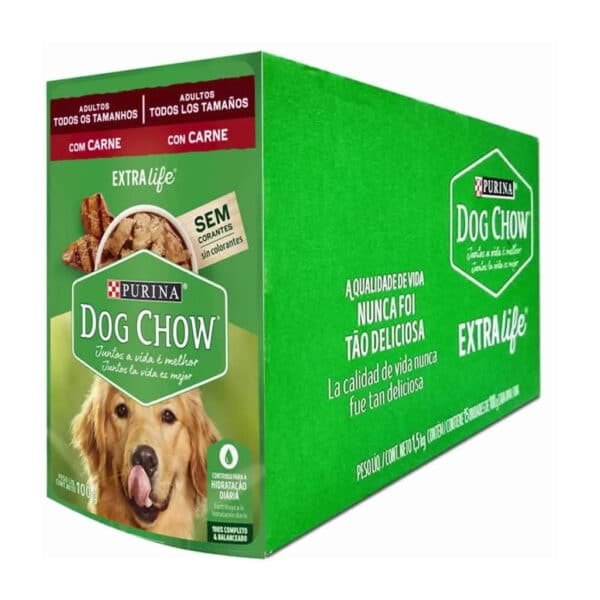 PetStore.com.br Sua Pet Online | Sachê Dog Chow Cães Adultos Carne Todos os Tamanhos Nestlé Purina 100g - 15un