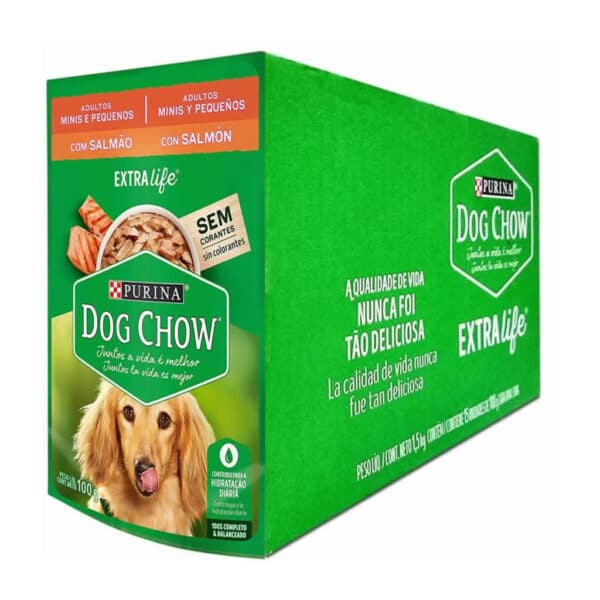 PetStore.com.br Sua Pet Online | Sachê Dog Chow Cães Adultos Salmão Minis e Pequenos Nestlé Purina 100g - 15un