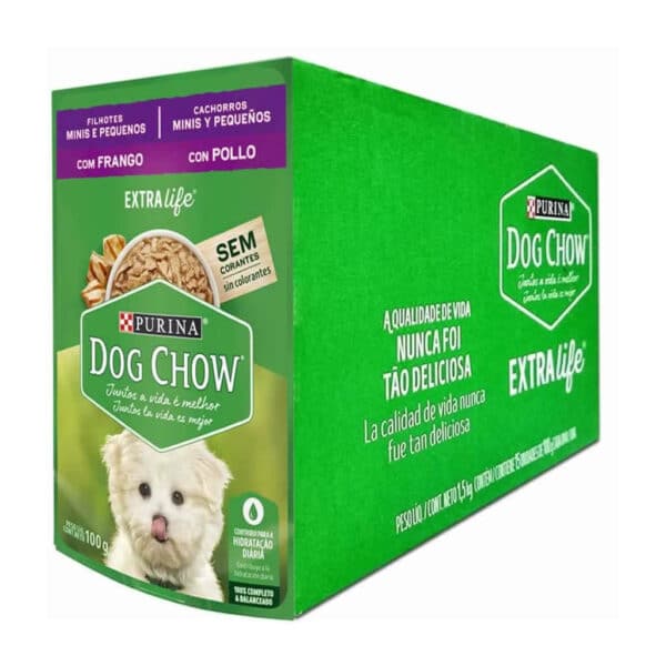 PetStore.com.br Sua Pet Online | Sachê Dog Chow Cães Filhotes Frango Minis e Pequenos Nestlé Purina 100g - 15un