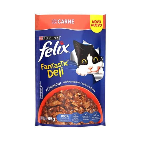 PetStore.com.br Sua Pet Online | Sachê Felix Fantastic Gatos Adultos Deli Carne Purina 85g - 15un