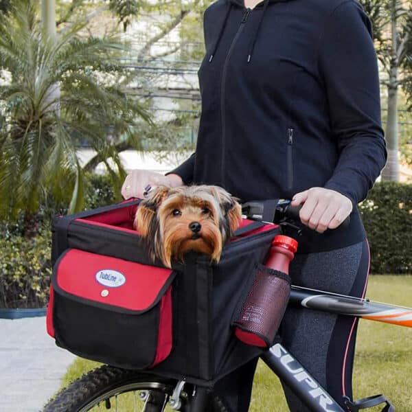 PetStore.com.br Sua Pet Online | Assento Transbike Azul e Cinza Tubline para Cães e Gatos - Bicicleta
