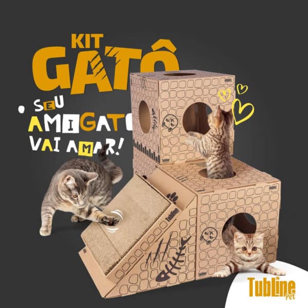 PetStore.com.br Sua Pet Online | Brinquedo para Gatos Kit Gatô Cubo TubLine