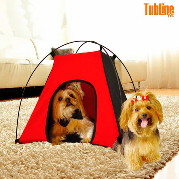 PetStore.com.br Sua Pet Online | Barraca Pet Camping Vermelha para Cães de Pequeno Porte Tubline