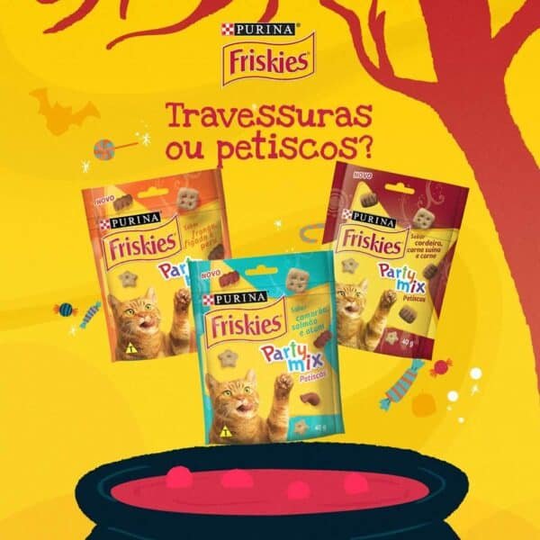 PetStore.com.br Sua Pet Online | Petisco Friskies Party Mix Fígado, Frango e Peru para Gatos Adultos Nestlé Purina 40g