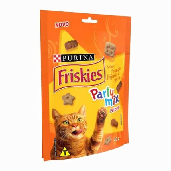 PetStore.com.br Sua Pet Online | Petisco Friskies Party Mix Fígado, Frango e Peru para Gatos Adultos Nestlé Purina 40g