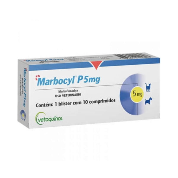 PetStore.com.br Sua Pet Online | Antibiótico Marbocyl P 5mg para Cães e Gatos Vetoquinol - 10 Comprimidos