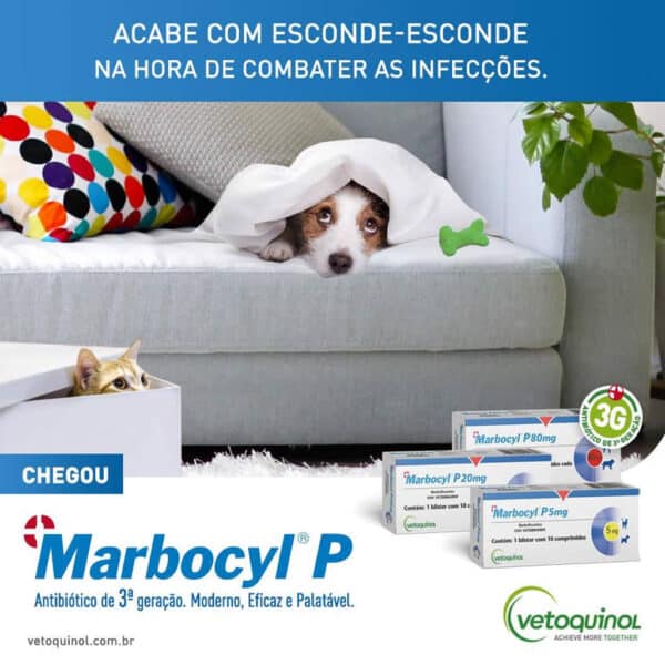 PetStore.com.br Sua Pet Online | Antibiótico Marbocyl P 5mg para Cães e Gatos Vetoquinol - 10 Comprimidos