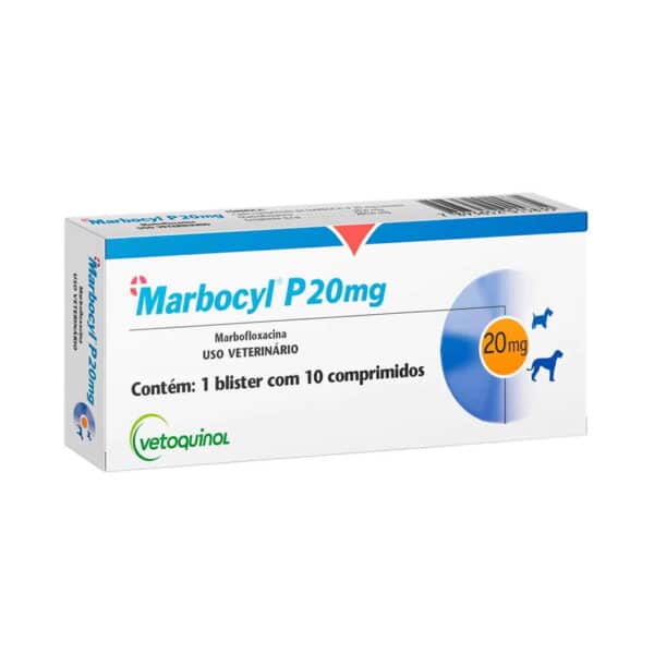 PetStore.com.br Sua Pet Online | Antibiótico Marbocyl P 20mg para Cães e Gatos Vetoquinol - 10 Comprimidos