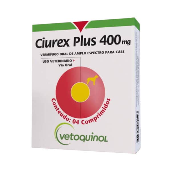 PetStore.com.br Sua Pet Online | Ciurex Plus 400mg Vetoquinol - 4 Comprimidos