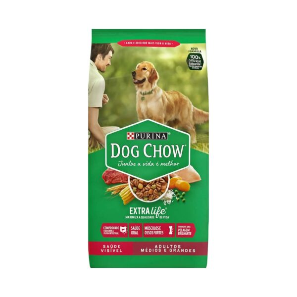 PetStore.com.br Sua Pet Online | Ração Dog Chow Cães Adultos Médios e Grandes com Corante Nestlé Purina 20kg