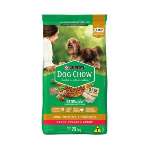 Ração Dog Chow Cães Adultos Carne e Frango Raças Minis e Pequenos Nestlé Purina 20kg