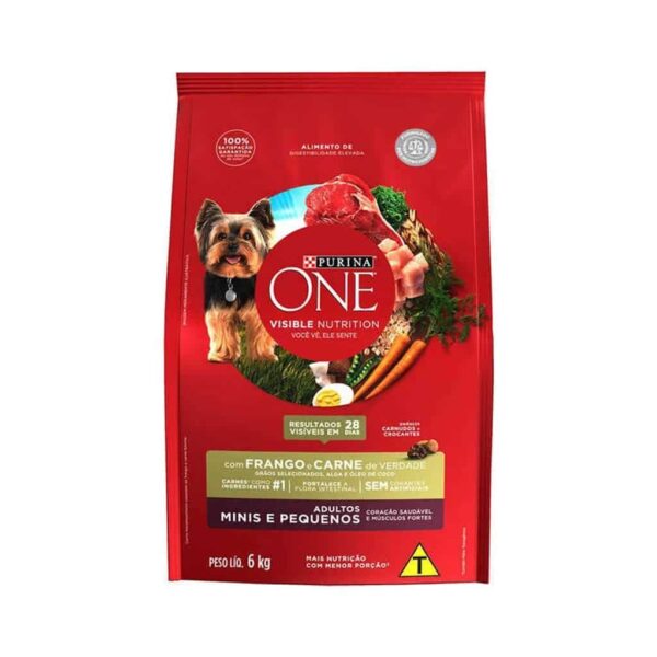 PetStore.com.br Sua Pet Online | Ração Purina One Frango e Carne para Cães Adultos Raças Minis e Pequenos Nestlé Purina 6kg