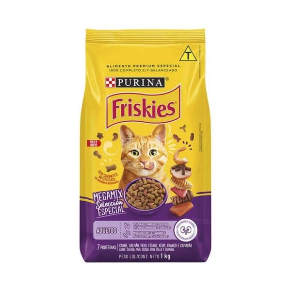 PetStore.com.br Sua Pet Online | Ração Friskies Gatos Adultos Megamix Nestlé Purina 1kg