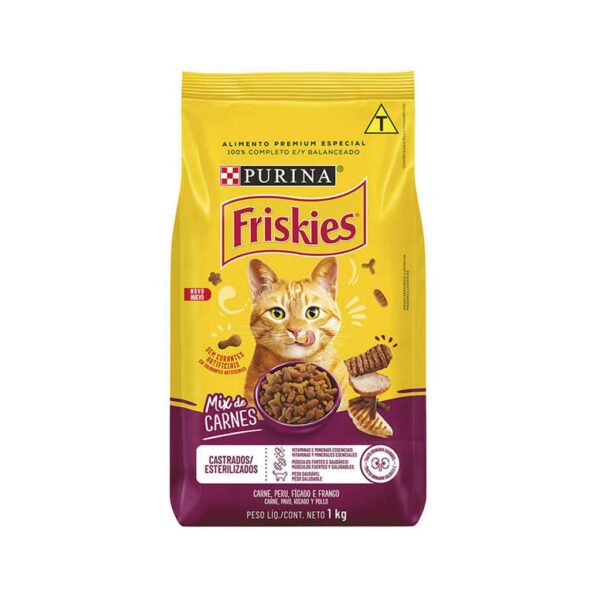 PetStore.com.br Sua Pet Online | Ração Friskies Gatos Castrados Mix de Carnes Nestlé Purina 1kg
