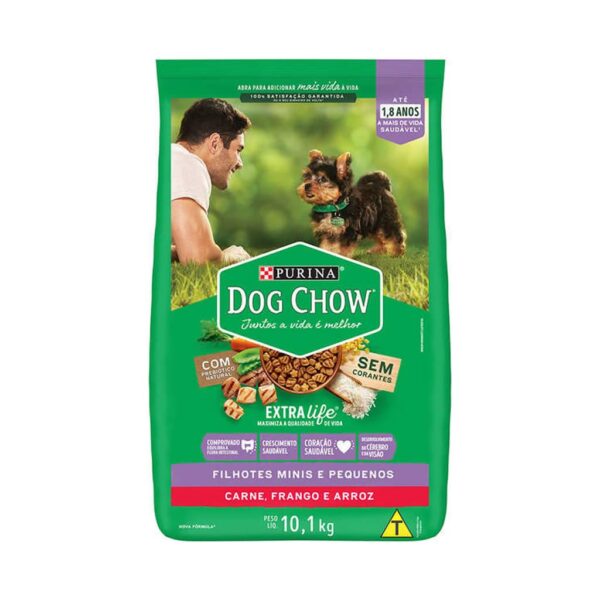 PetStore.com.br Sua Pet Online | Ração Dog Chow Cães Filhotes Carne e Frango Raças Minis e Pequenos Nestlé Purina 10,1kg