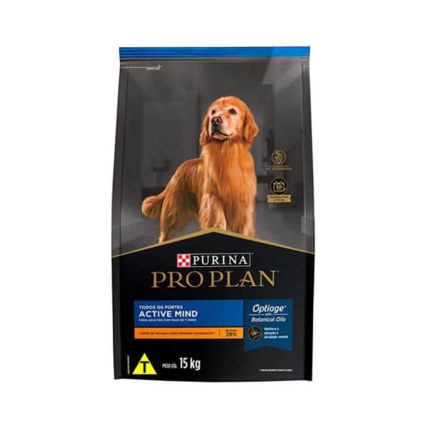 PetStore.com.br Sua Pet Online | Ração Pro Plan Dog Adult 7+ Active Mind Todos as Raças Nestlé Purina 15kg