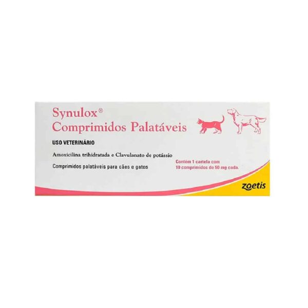 PetStore.com.br Sua Pet Online | Antibiótico Synulox 50mg Palatável Zoetis 10 comprimidos