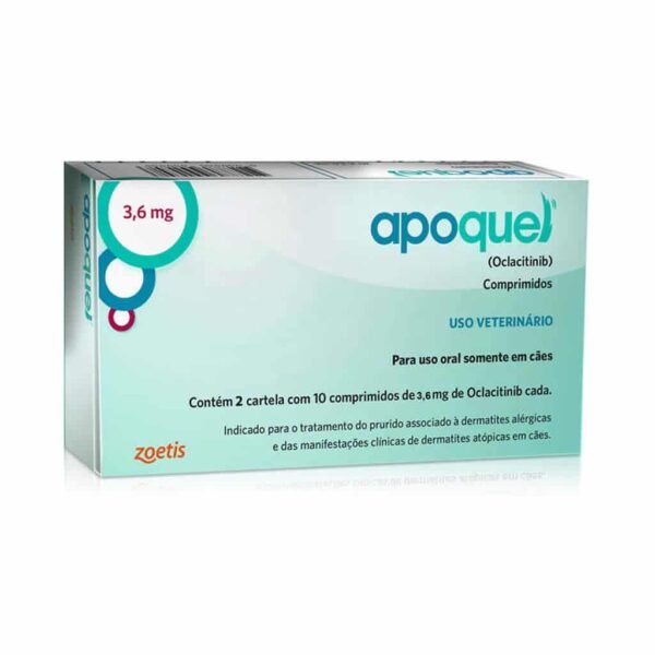 PetStore.com.br Sua Pet Online | Apoquel 3,6mg Dermatológico Zoetis para Cães com 20 comprimidos