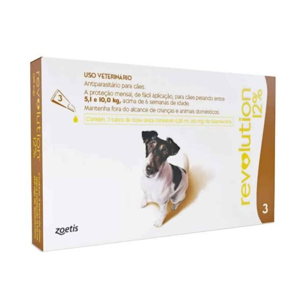 PetStore.com.br Sua Pet Online | Antipulgas e Carrapatos Revolution 12% 0,5ml Zoetis para Cães de 5 a 10kg - 3 Ampolas