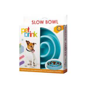 Comedouro Lento Slow Bowl Espiral Rosa Pet Brink para Cães