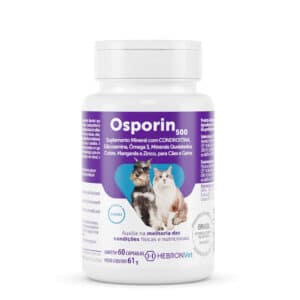 Suplemento Mineral Osporin 500 Para Cães e Gatos 60 cápsulas Hebron Vet