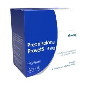 Anti-inflamatório Prednisolona 5mg Display com 10 unidades para Cães e Gatos Provets Simões