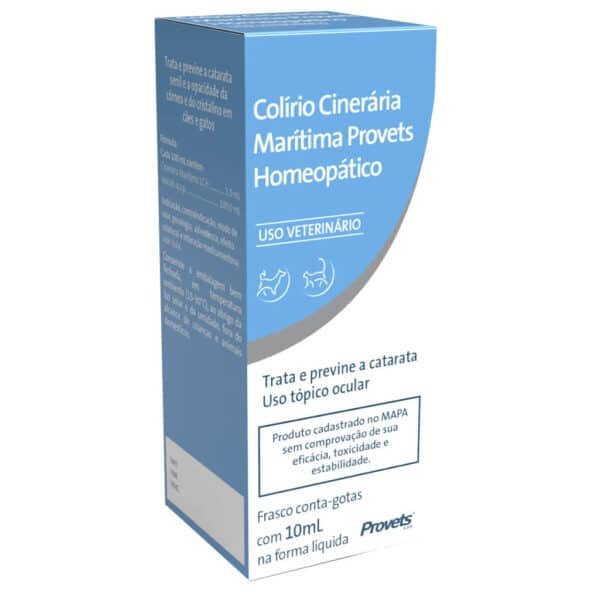 Colírio Cinerária Marítima Homeopático 10ml para Cães e Gatos Provets Simões