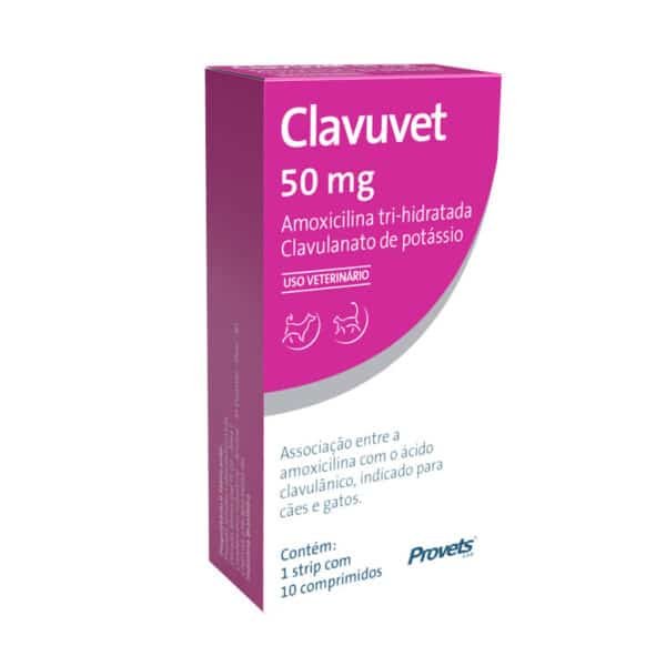 Antibiótico Clavuvet Amoxicilina 50mg para Cães e Gatos Provets Simões