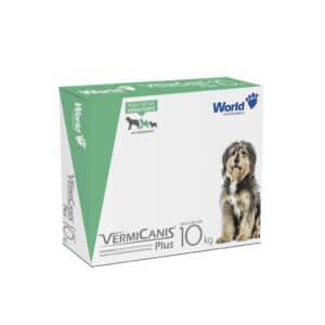 Vermífugo VermiCanis Plus World 800mg para Cães de 10kg 4 comprimidos World Veterinária