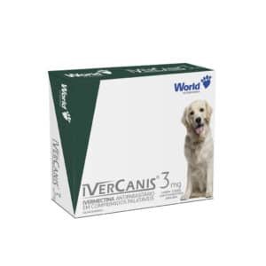 Antiparasitário IverCanis 3mg para Cães de 7,5kg a 15kg 4 comprimidos World Veterinária