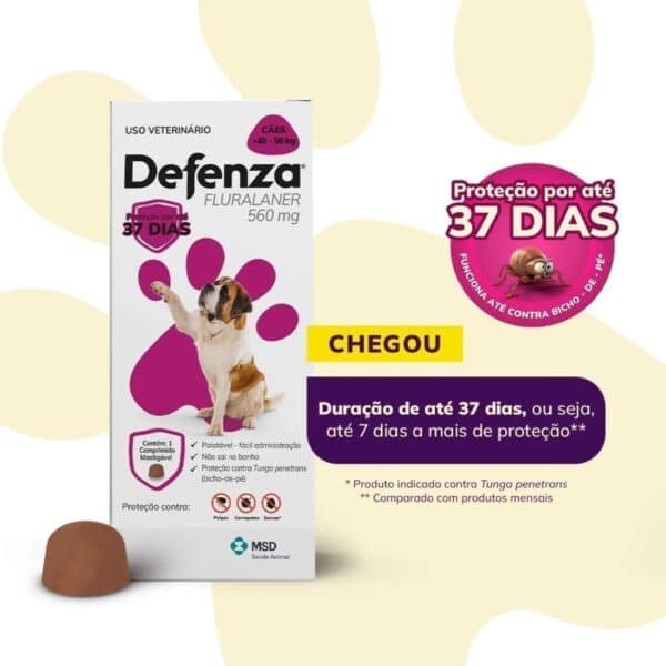 PetStore.com.br Sua Pet Online | Antipulgas e Carrapatos Defenza 560mg para Cães de 40kg a 56kg MSD Saúde Animal