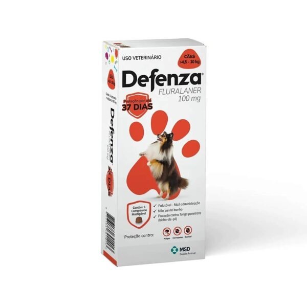 Antipulgas e Carrapatos Defenza 100mg para Cães de 4,5kg a 10kg MSD