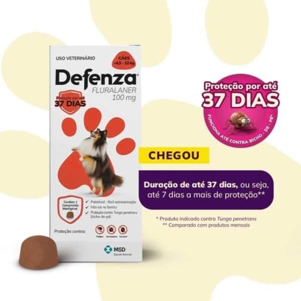 PetStore.com.br Sua Pet Online | Antipulgas e Carrapatos Defenza 100mg para Cães de 4,5kg a 10kg MSD Saúde Animal