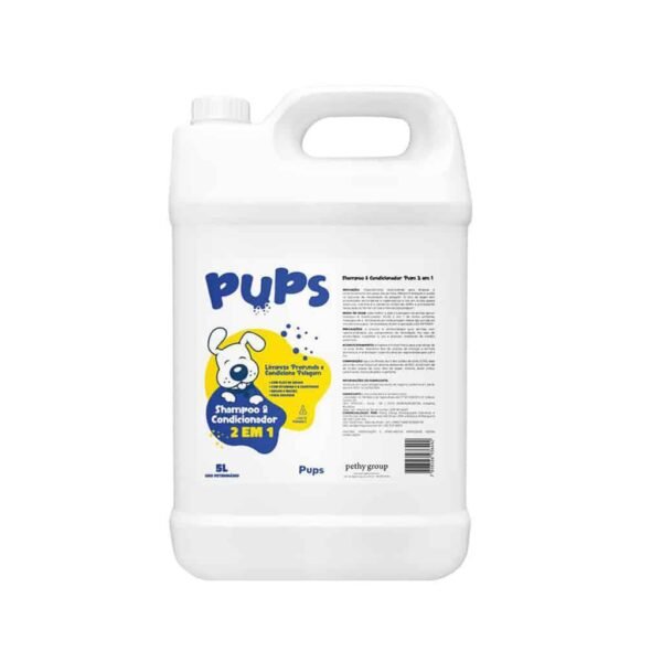 Shampoo e Condicionador Pups 2 em 1 5L para Cães Pethy Group