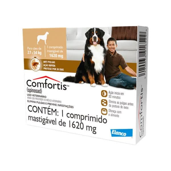 PetStore.com.br Sua Pet Online | Antipulgas Comfortis 1620 mg para Cães (27 a 54 kg) 1 comprimido Elanco