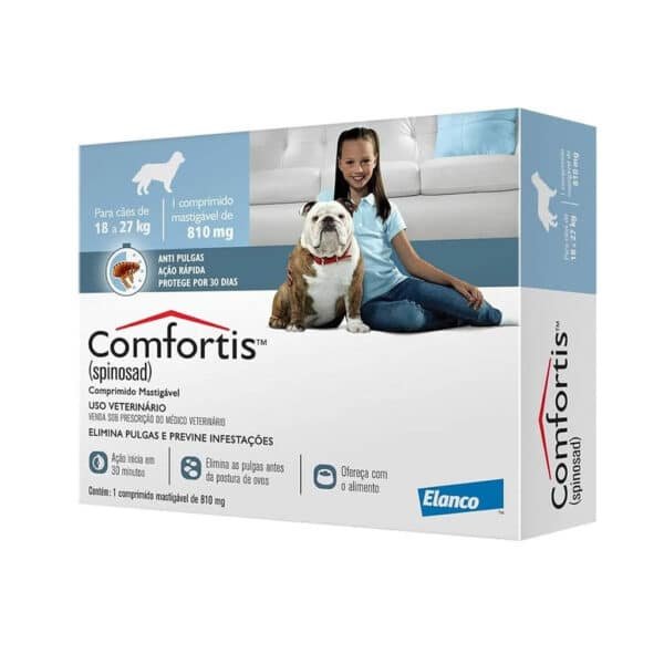 Antipulgas Comfortis 810 mg para Cães (18 a 27 kg) 1 comprimido Elanco