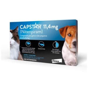 Antipulgas Capstar 11 mg para Cães e Gatos até 11,4 kg 6 comprimidos Elanco