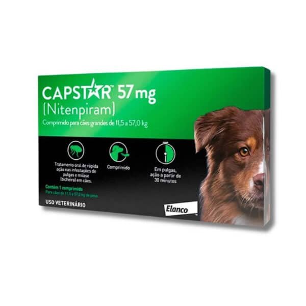 PetStore.com.br Sua Pet Online | Antipulgas Capstar 57 mg para Cães acima de 11,4 kg 6 comprimidos Elanco